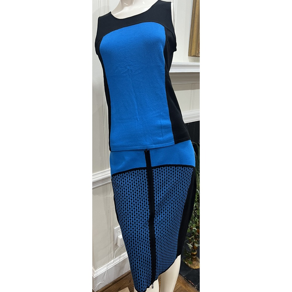Doncaster Women's 2-Piece Tank And Skirt Set Blue Black Small